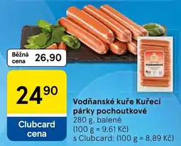 Tesco Vodňanské kuře Kuřecí párky pochoutkové nabídka
