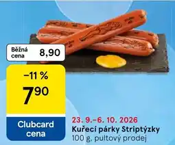 Tesco Kuřecí párky Striptýzky nabídka