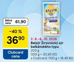 Tesco Balsýr žirovnický sýr balkánského typu nabídka