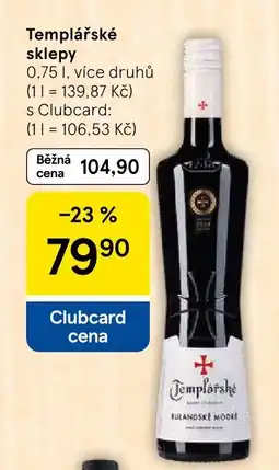 Tesco Templářské sklepy nabídka