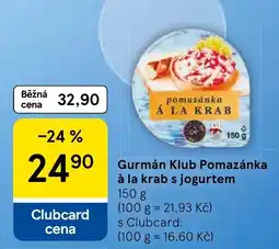 Tesco Gurmán Klub Pomazánka á la krab s jogurtem nabídka