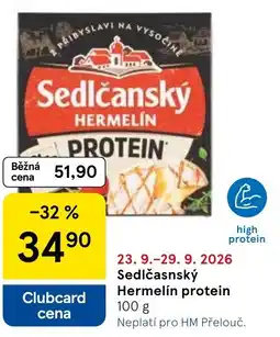 Tesco Sedlčanský Hermelín protein nabídka
