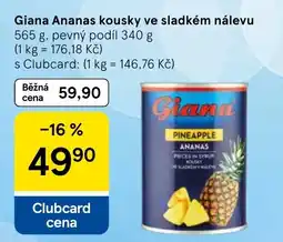 Tesco Giana ananas kousky ve sladkém nálevu nabídka