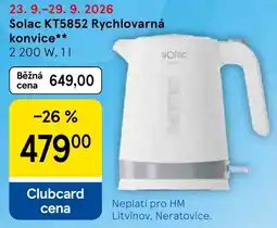 Tesco Solac rychlovarná konvice nabídka