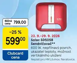 Tesco Solac sendvičovač nabídka