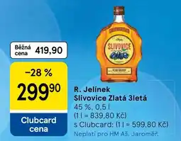 Tesco R. Jelínek Slivovice Zlatá 3letá nabídka