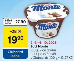 Tesco Zott Monte nabídka