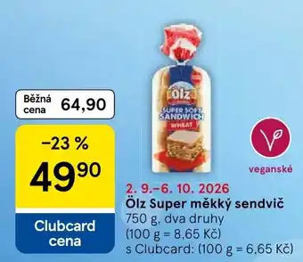 Tesco Olz super měkký sendvič nabídka