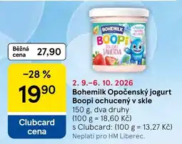 Tesco Bohemilk Opočenský jogurt Boopi ochucený v skle nabídka