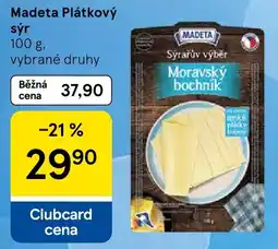 Tesco Madeta Plátkový sýr nabídka