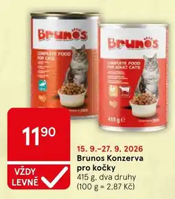 Tesco Brunos konzerva pro kočky nabídka
