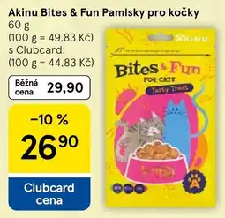 Tesco Akinu bites & fun pamlsky pro kočky nabídka