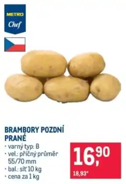 Makro Metro Chef brambory pozdní prané nabídka