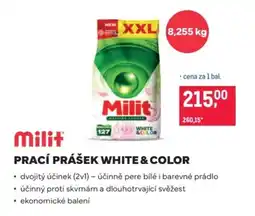 Makro Milit prací prášek white & color nabídka