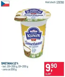 Makro Kunin smetana 12% nabídka