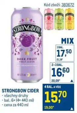 Makro Strongbow cider všechny druhy nabídka