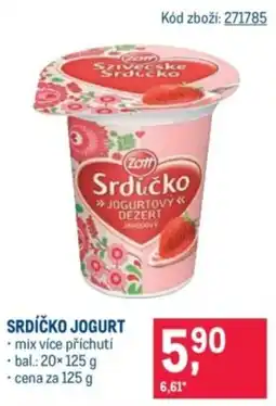 Makro Zott srdečko jogurtový dezert nabídka
