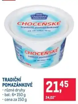 Makro Chocenšké tradiční pomazánkové nabídka