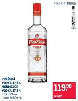 Makro Pražská vodka 37,5 %, nordic ice vodka 37,5 % nabídka
