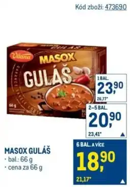 Makro Masox guláš nabídka