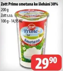 Partner Maloobchodní síť Zott Primo smetana ke šlehání 30% nabídka