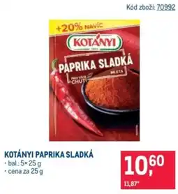 Makro Kotányi paprika sladká nabídka
