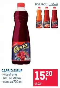 Makro Caprio sirup nabídka