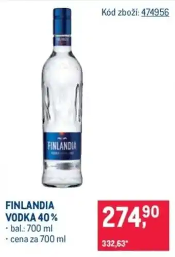 Finlandia vodka 40 %