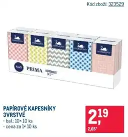 Makro Prima papírové kapesníky 3vrstvé nabídka
