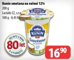 Partner Maloobchodní síť Kunín smetana na vaření 12% nabídka