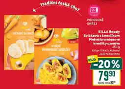 Billa Billaready svíčková s knedlíkem plněné bramborové knedlíky uzeným nabídka