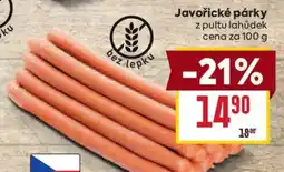 Billa Javořické párky nabídka