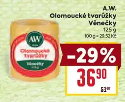 Billa A.W. Olomoucké tvarůžky Věnečky nabídka