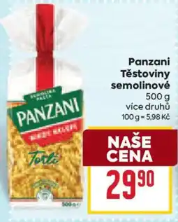Billa Panzani těstoviny semolinové nabídka
