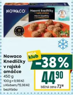 Billa Nowaco knedlíčky v rajské omáčce nabídka