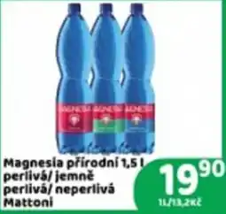 Brněnka Mattoni Magnesia přírodní nabídka