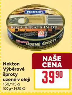 Billa Nekton výběrové šproty uzené v oleji nabídka