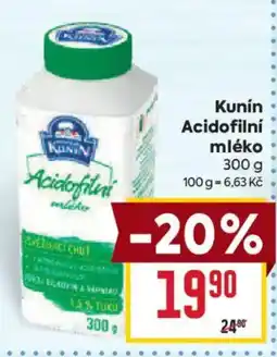 Billa Kunín acidofilní mléko nabídka