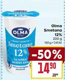 Billa Olma Smetana 12% nabídka