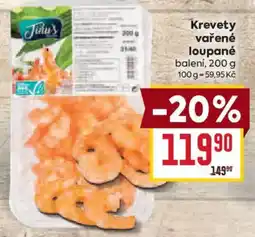 Billa Tidus krevety vařené loupané nabídka