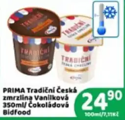 Brněnka Prima tradiční česká zmrzlina vanilková čokoládová nabídka