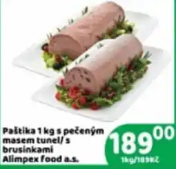 Brněnka Alimpex food a.s. paštika 1 kg s pečeným masem tunel/ s brusinkami nabídka
