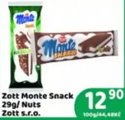 Brněnka Zott Monte Snack nabídka