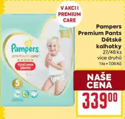 Billa Pampers premium care truskini pants nabídka