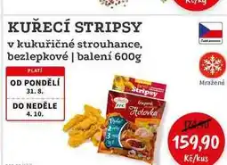 RABBIT řeznictví KUŘECÍ STRIPSY v kukuřičné strouhance, bezlepkové balení nabídka