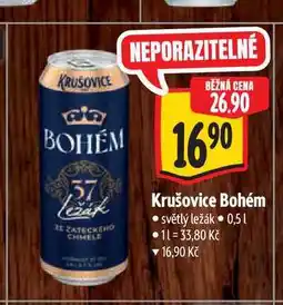 Albert Krušovice Bohém světlý ležák 0,51 nabídka