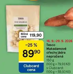 Tesco TESCO Makadamové ořechy jádra nepražená nabídka