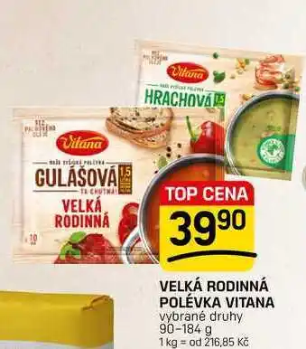 Flop VELKÁ RODINNÁ POLÉVKA VITANA vybrané druhy nabídka