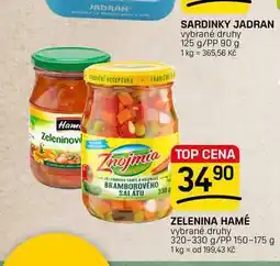 Flop ZELENINA HAMÉ vybrané druhy 320-330 g/PP 150-175 g nabídka