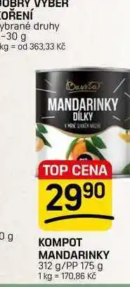 Flop KOMPOT MANDARINKY 312 g/PP 175 g nabídka